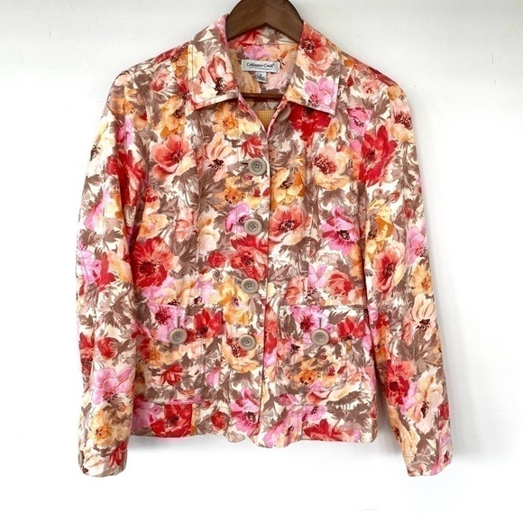 Coldwater Creek  jacket in a cotton blend, floral print - Picture 1 of 14